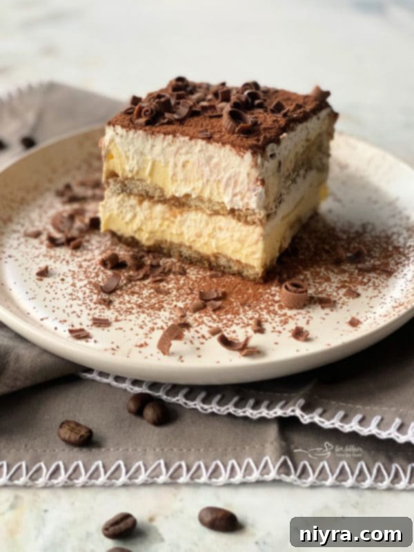 Close-up of Tiramisu layers