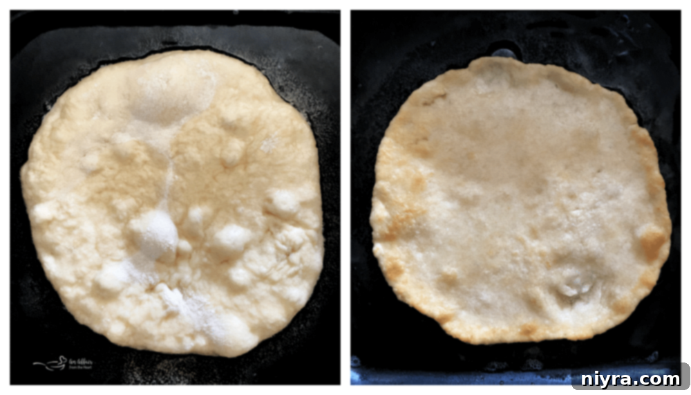 Native American Fry Bread Tacos 6 Indian Fry Bread dough being rolled out on a floured surface.