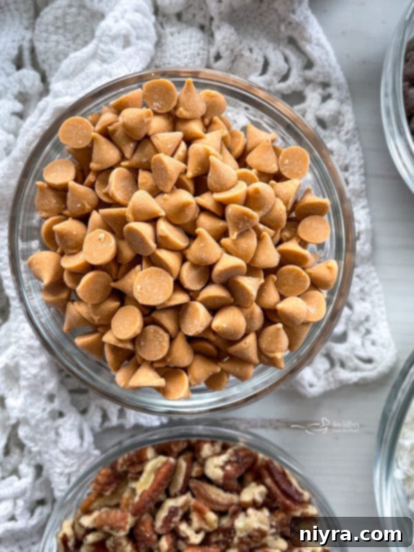peanut butter chips in bowl