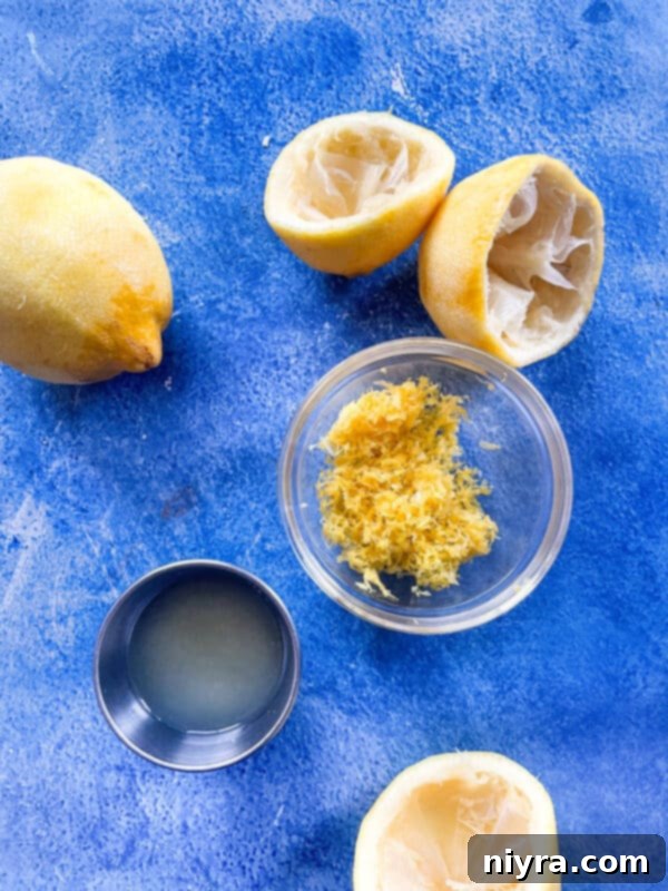 Bowl of freshly prepared lemon glaze, ready for drizzling