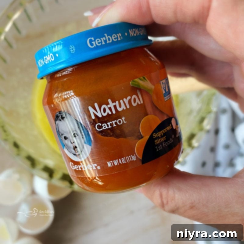 one jar of baby food carrots