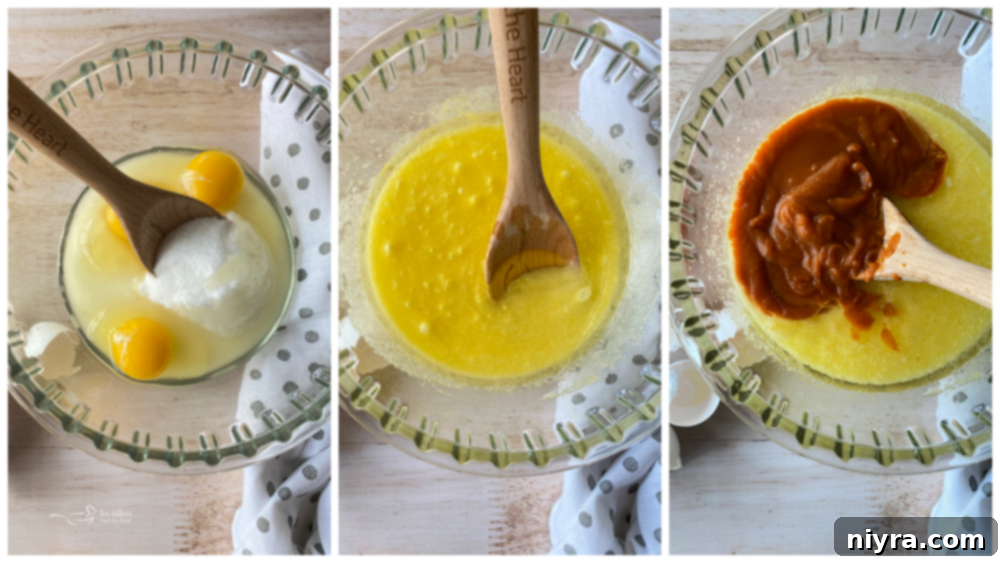 mixing carrot cake batter with eggs, butter, sugar, and baby food carrots