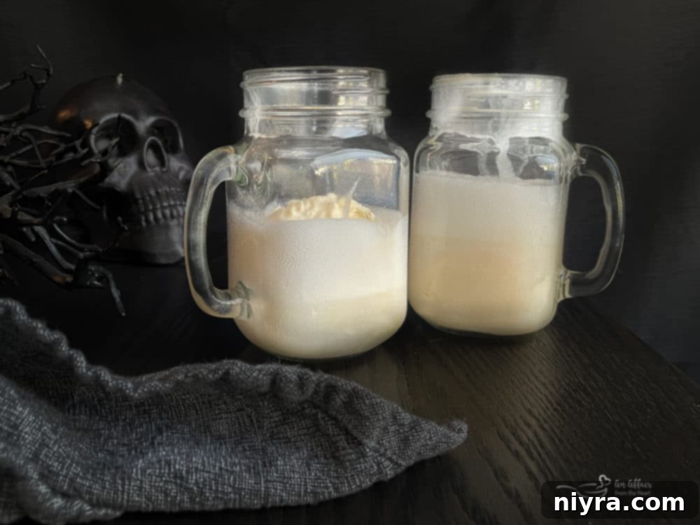 Dirty Shirley's Crimson Cloud 7 Pouring vodka into an adult ice cream float