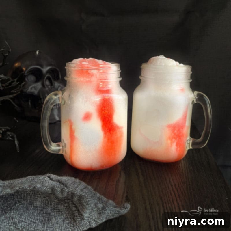 Dirty Shirley's Crimson Cloud 8 Adding grenadine to make it a bloody Halloween cocktail