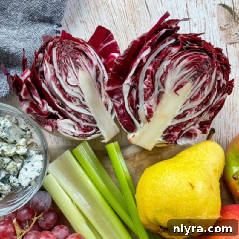 Chicken Waldorf Salad Pear, celery, radicchio, and blue cheese