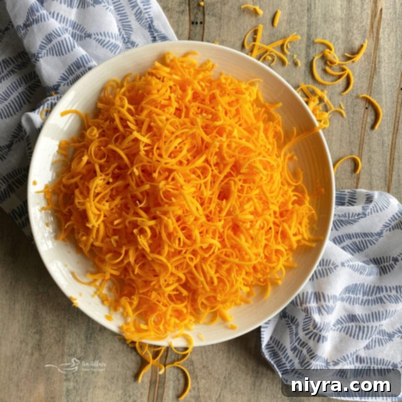 bowl of shredded cheese, ready for topping Cincinnati Chili