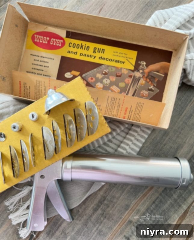 cookie press with box and different designs