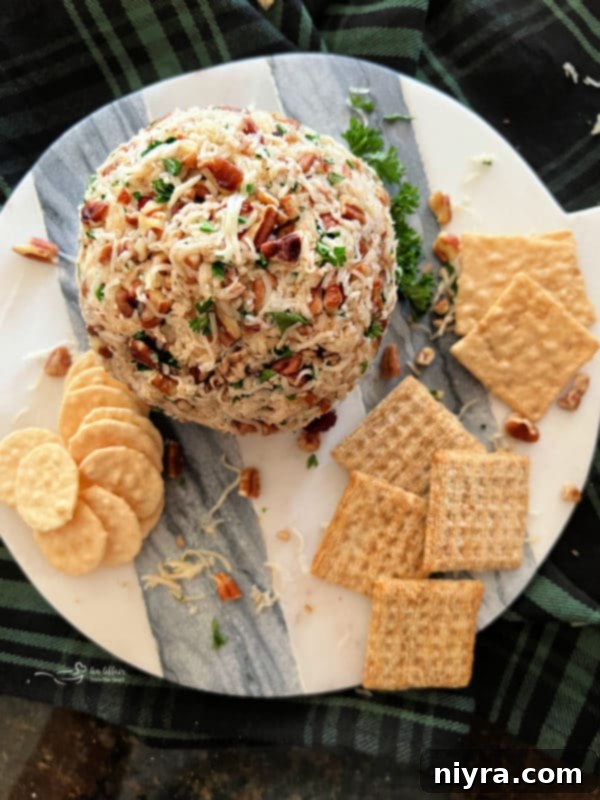 Dorothy's Holiday Cheese Ball close up