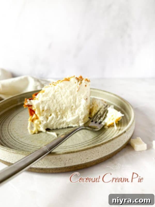 Tropical Coconut Dream Pie 16 The finished Coconut Cream Pie, ready to be served