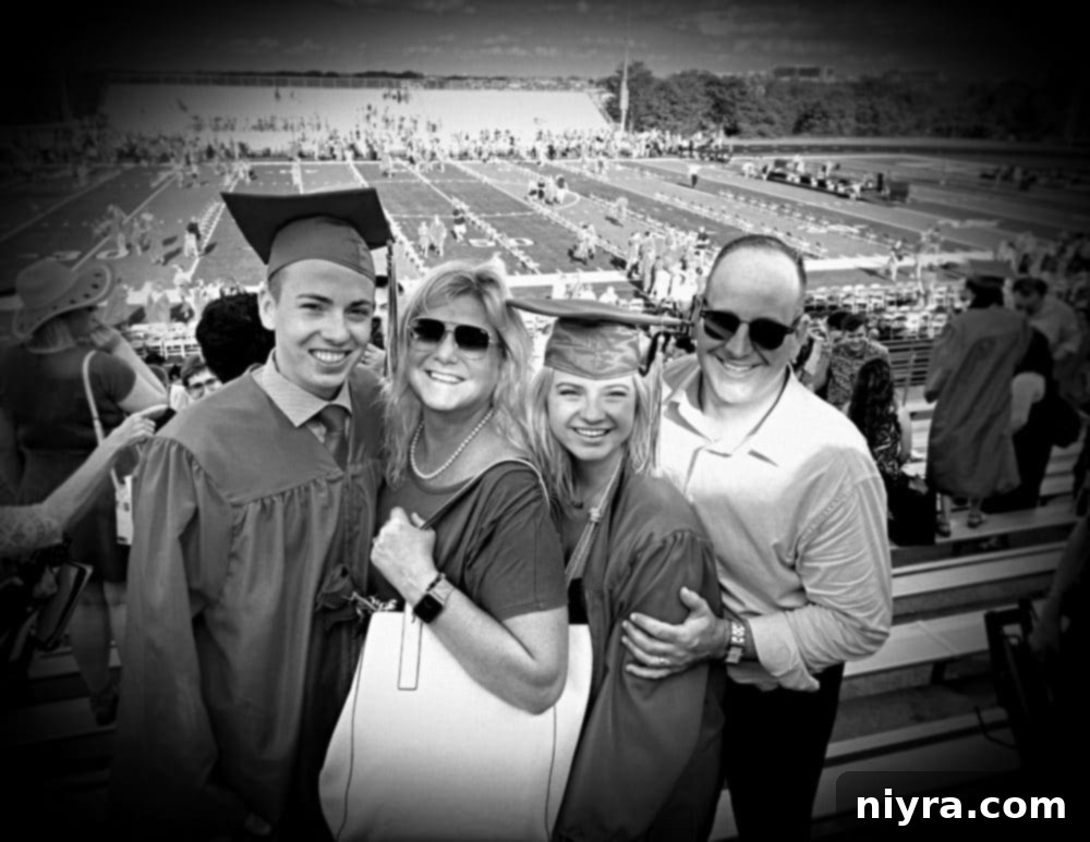 Our Ten Best Recipes from 2021 3 A family photo featuring the author, her husband, and their four children smiling outdoors, with greenery in the background.