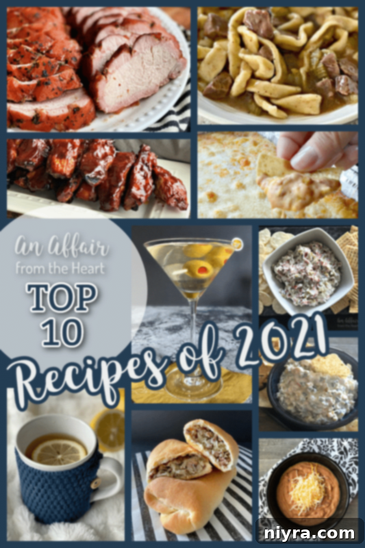 Our Ten Best Recipes from 2021 22 A Pinterest-friendly graphic for the 'Top 10 Recipes of 2021' from An Affair from the Heart.