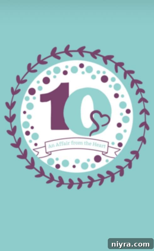 Our Ten Best Recipes from 2021 5 A festive image celebrating the 10th Anniversary of An Affair from the Heart, featuring confetti and celebratory text.