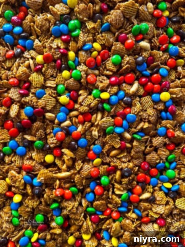 Irresistible Candy Coated Crispix Treat 8 Crispix Cereal and Peanuts in a bowl
