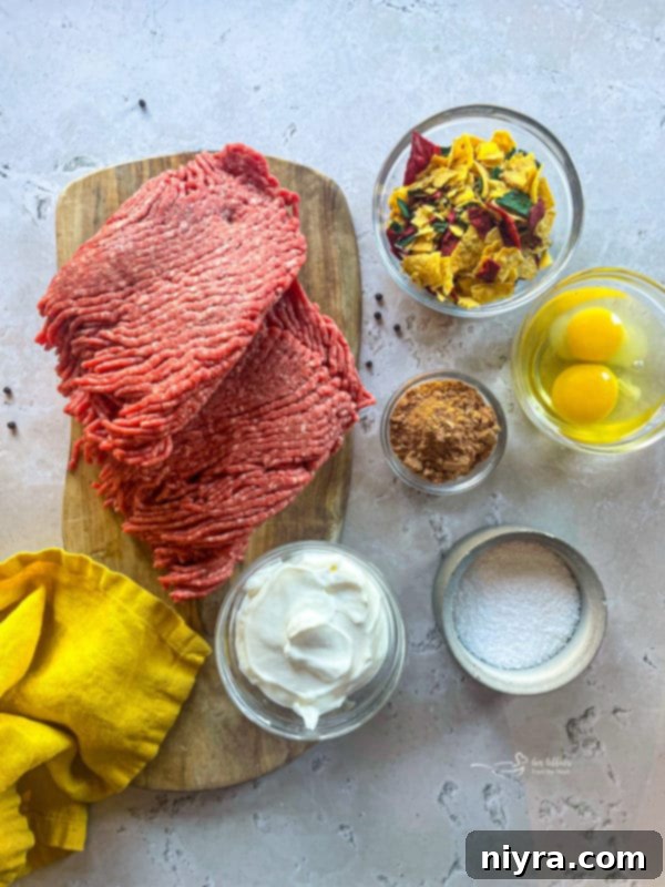 Ingredients for Mexican Meatloaf
