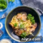 one bowl of cacio e pepe with mushrooms