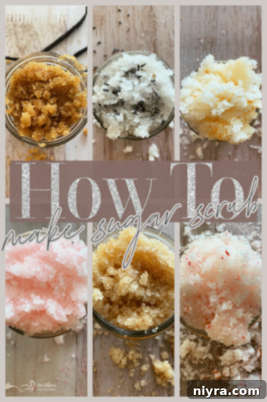 Pinterest graphic: How to Make Homemade Sugar Scrub.