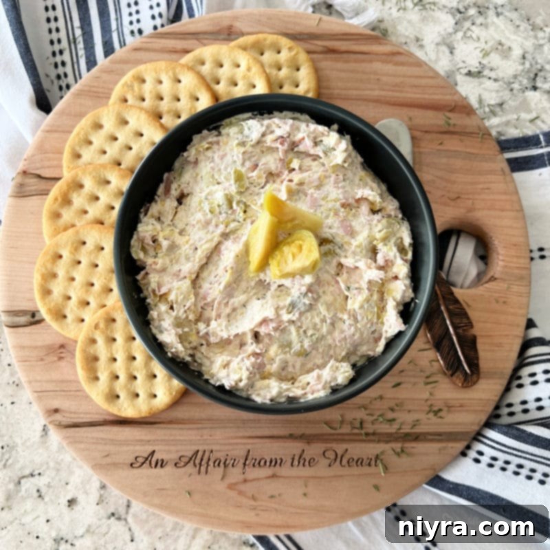 Finished Dilled Brussels Sprouts Dip in a serving bowl