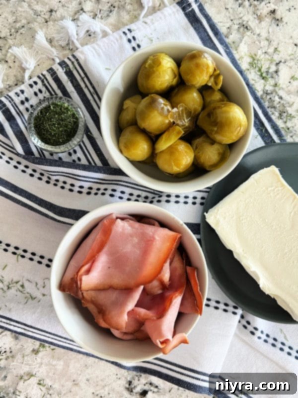 Dilled Brussels Sprouts Dip ready to be scooped