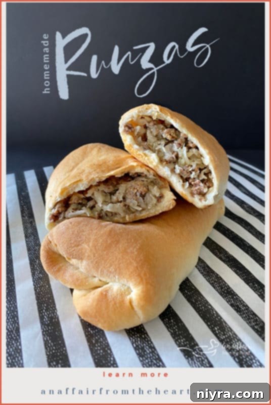 Homemade Runza Sandwiches freshly baked on a baking sheet