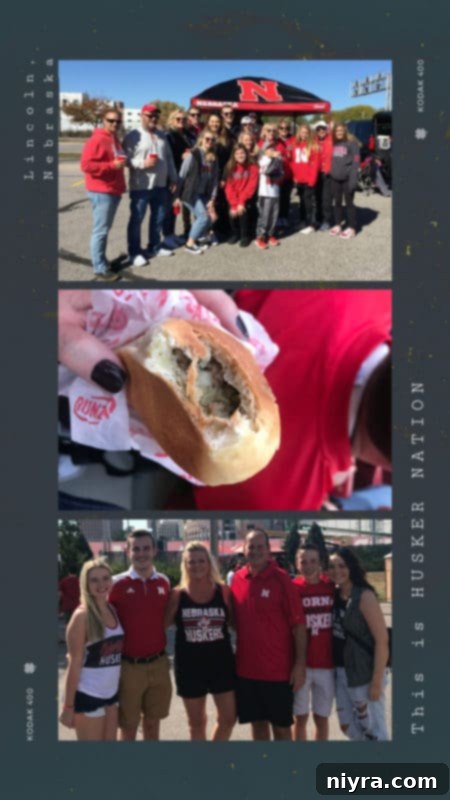 Collage of Runza sandwiches, one whole and one cut in half