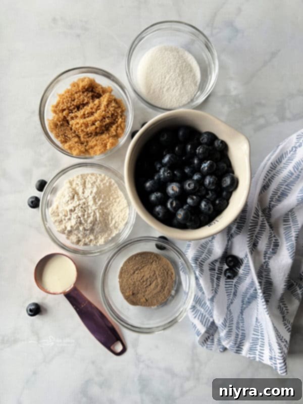 Ingredients for Blueberry Glaze: powdered sugar and lemon juice