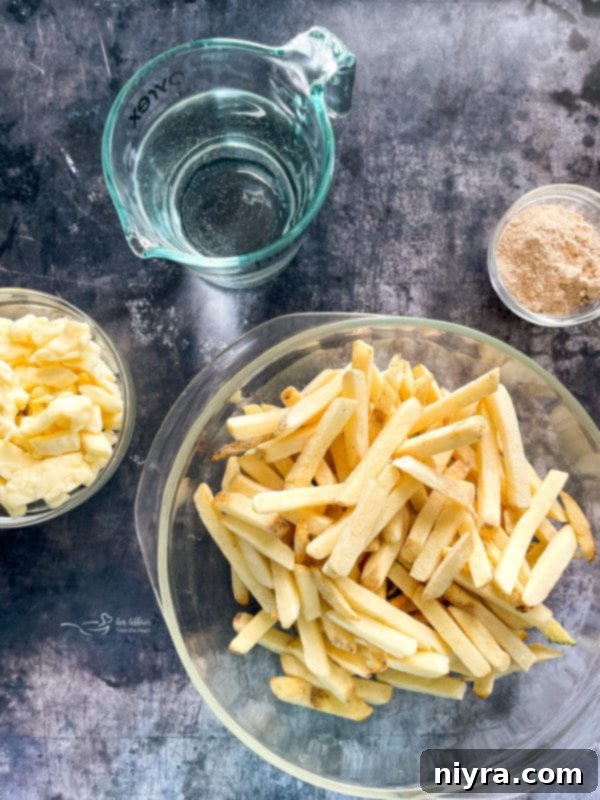 Ingredients for Poutine Fries