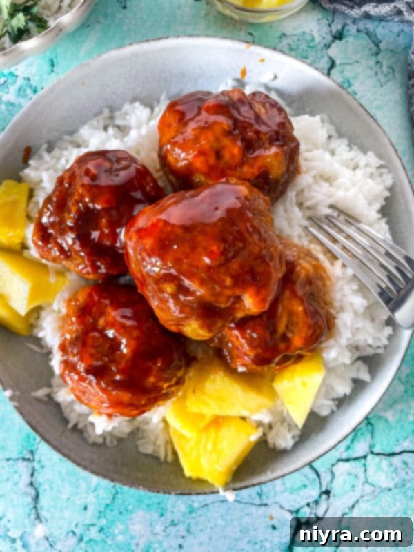 Hawaiian ham balls with pineapple sauce