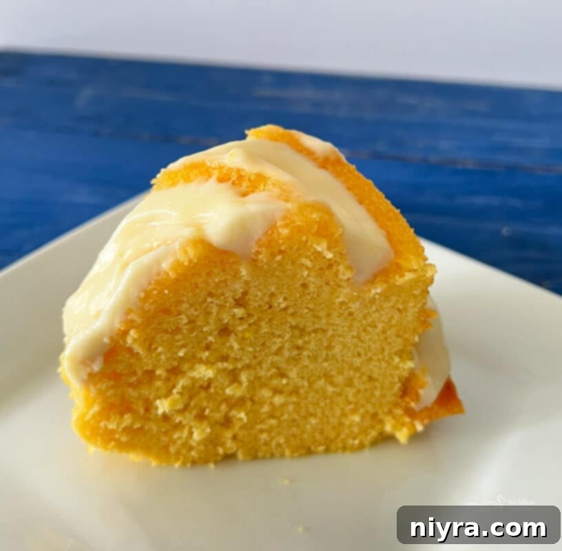 Lemon Cake with Cream Cheese Frosting on Plate