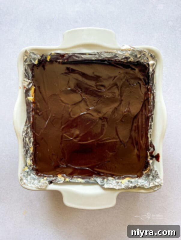 Close-up of melted chocolate ganache