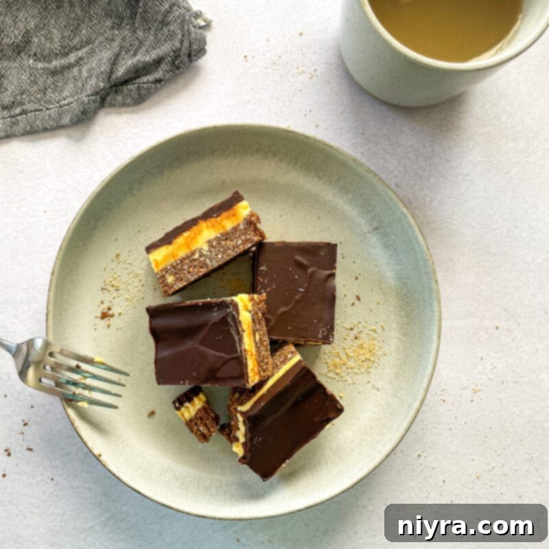 A tray of freshly made Nanaimo Bars