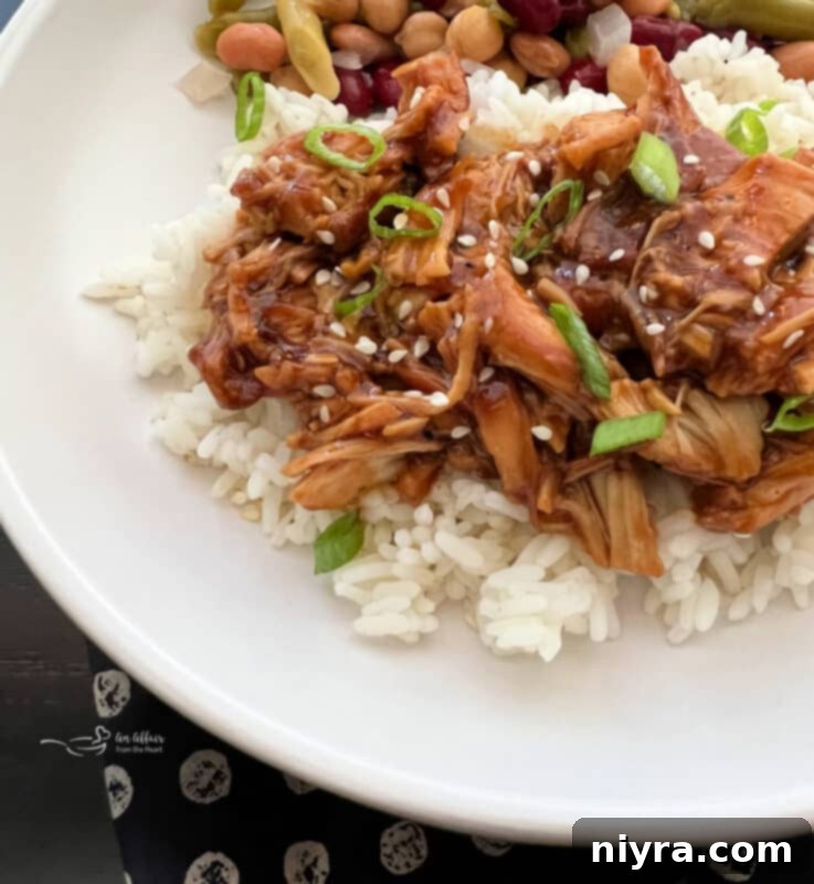 Slow Cooker Teriyaki Chicken served over rice