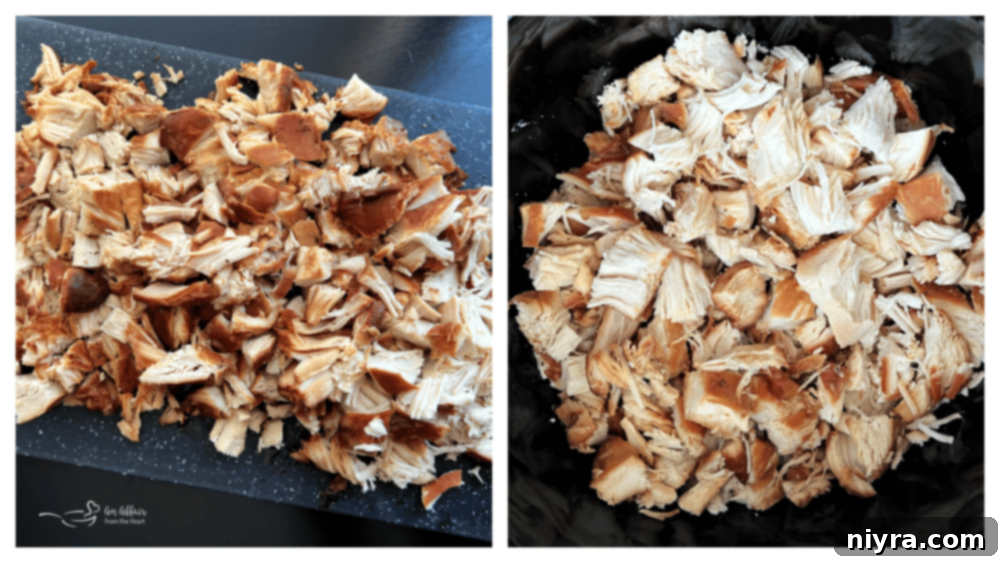 Returning chicken to the crockpot