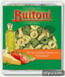 Package of mixed cheese tortellini