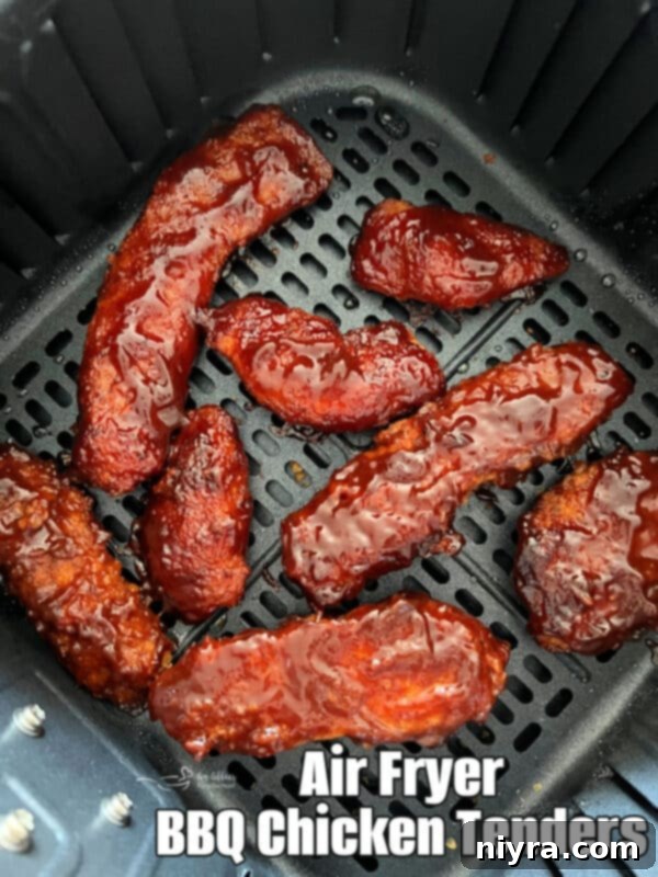 Crispy Air Fryer BBQ Tenders 20 Air Fryer BBQ Chicken Tenders served with a side of Paisley Farm Five Bean Salad and tater tots