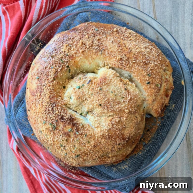 Pepperoni Pizza Bread ready for the oven