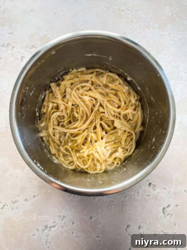 The Instant Pot lid is sealed, and the setting is ready for high-pressure cooking.