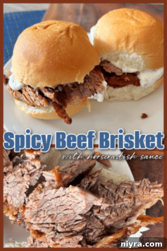 A beautifully presented Spicy Beef Brisket, perfect for pinning.