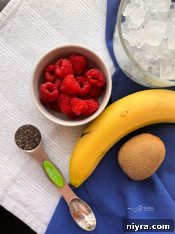 Fiber smoothie ingredients in preparation