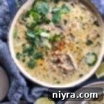 Overhead of White chicken Chili