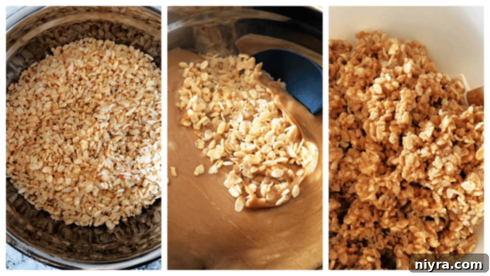 Melting sugar and corn syrup mixture in a saucepan.