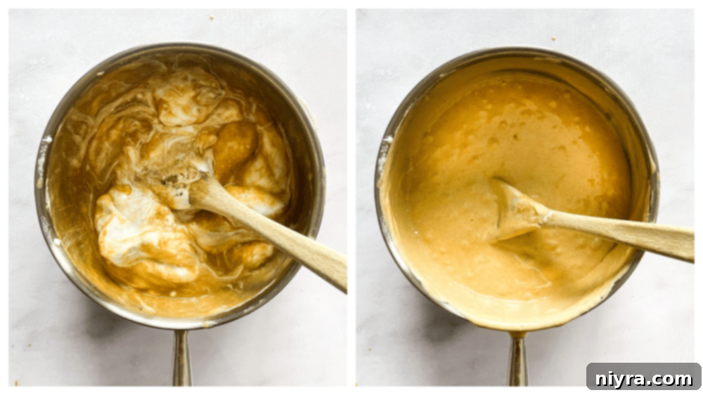 Overhead view of an 8x8 inch pan lined with aluminum foil