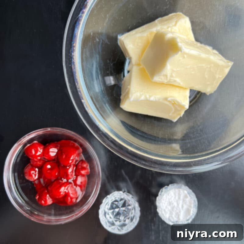 Crimson Cherry Whip 4 A bowl of cherry butter with a spoon, ready to be served.
