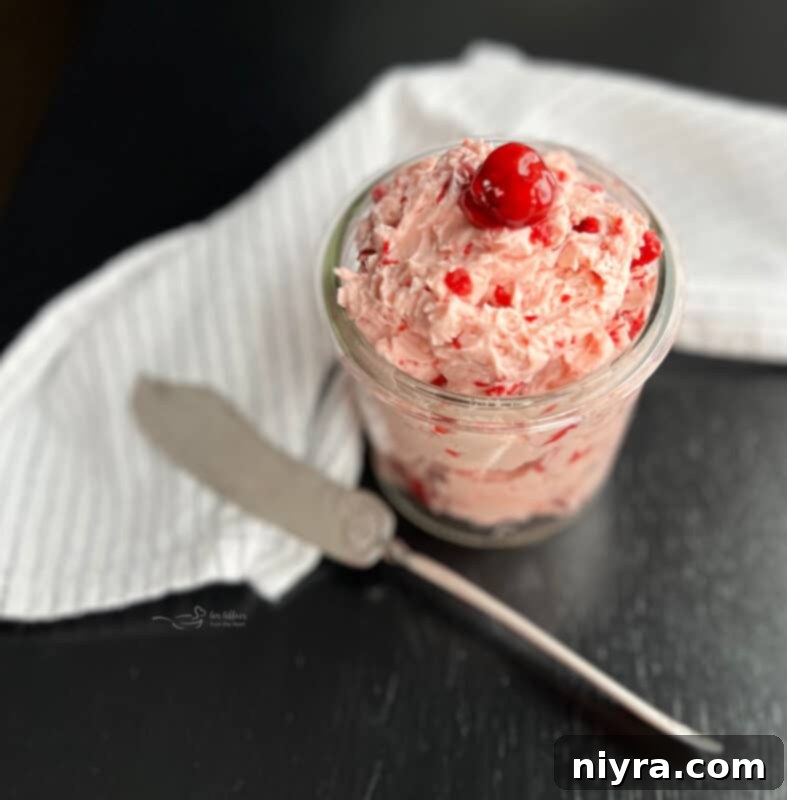 Crimson Cherry Whip 5 Close-up of a bowl of red cherries, hinting at the key ingredient.