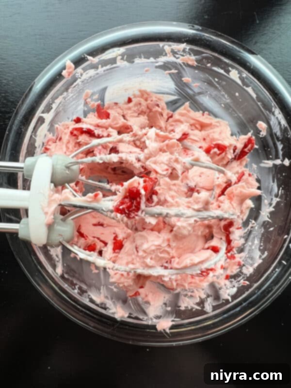 Crimson Cherry Whip 9 Step 4: The finished cherry butter in a bowl, smooth and ready to serve.