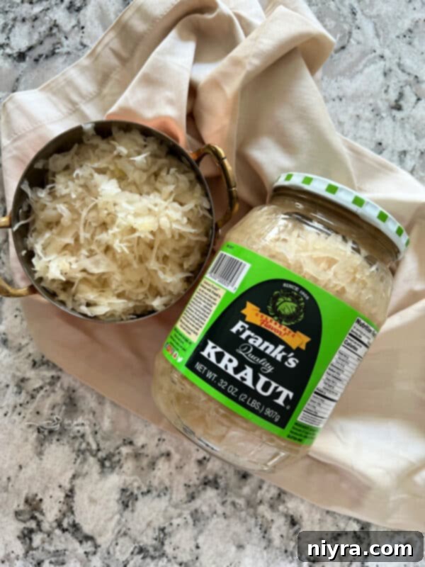 Sauerkraut Bacon Swiss Dip in a serving bowl