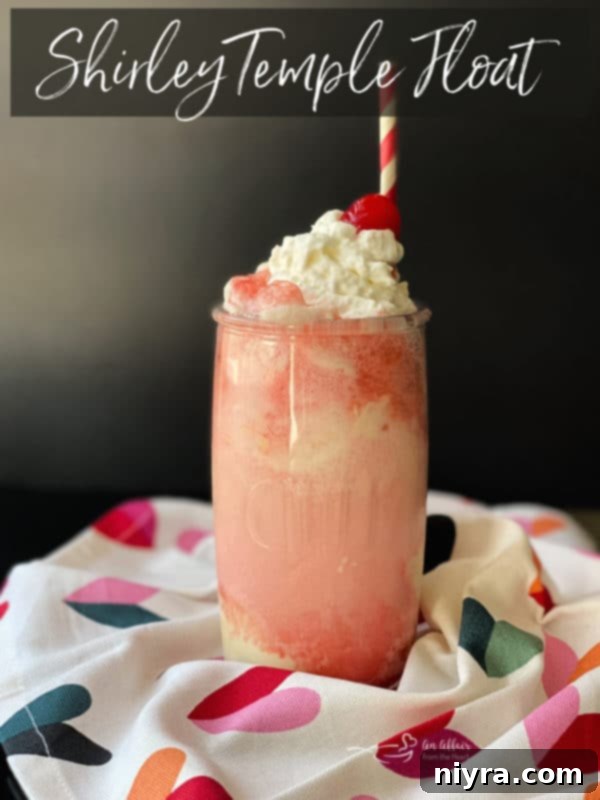 Sparkling Shirley Temple Float 7 Shirley Temple Floats in tall glasses