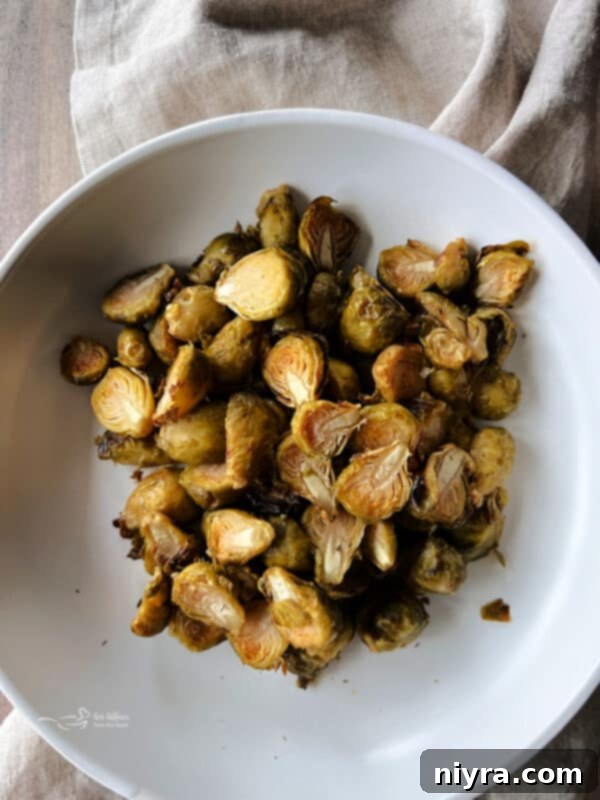 Crispy air-fried pickled Brussels sprouts