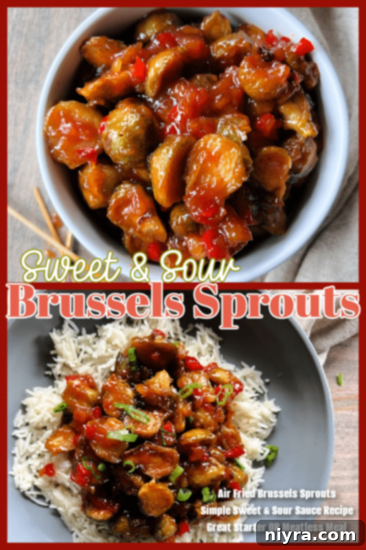 Close-up of a serving of Sweet and Sour Brussels Sprouts