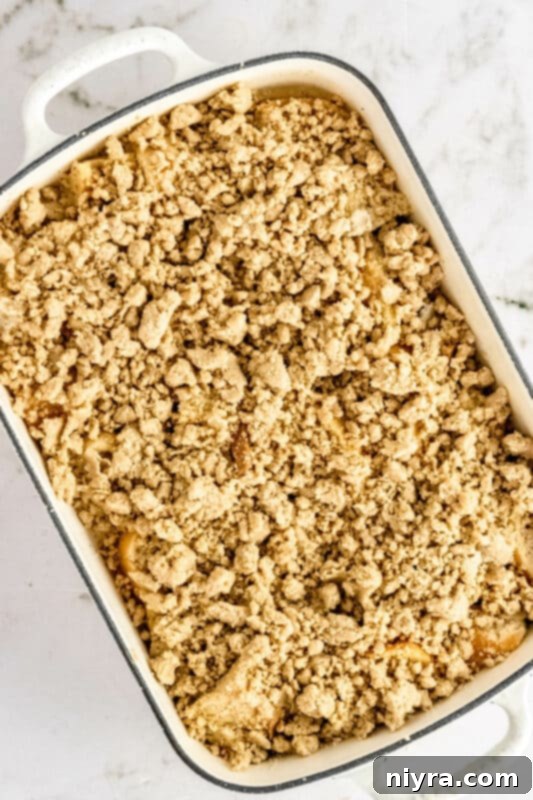 Crumb-Topped French Toast Casserole 10 Sprinkling streusel topping over French toast casserole