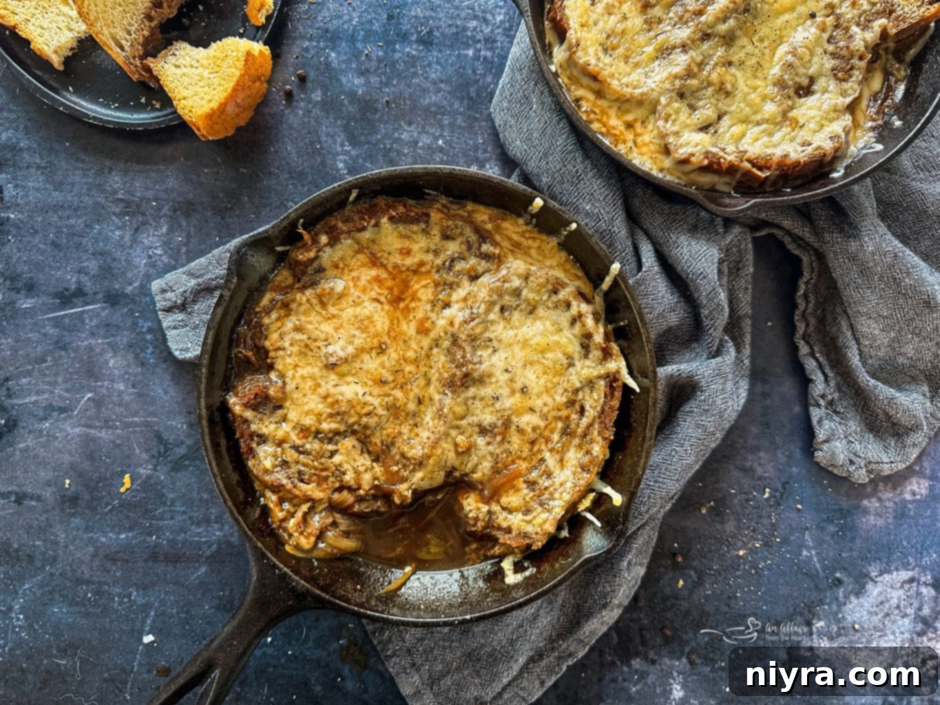 French Onion Soup simmering in a pot